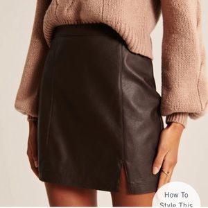 NWT Abercrombie Vegan Leather Slit Miniskirt